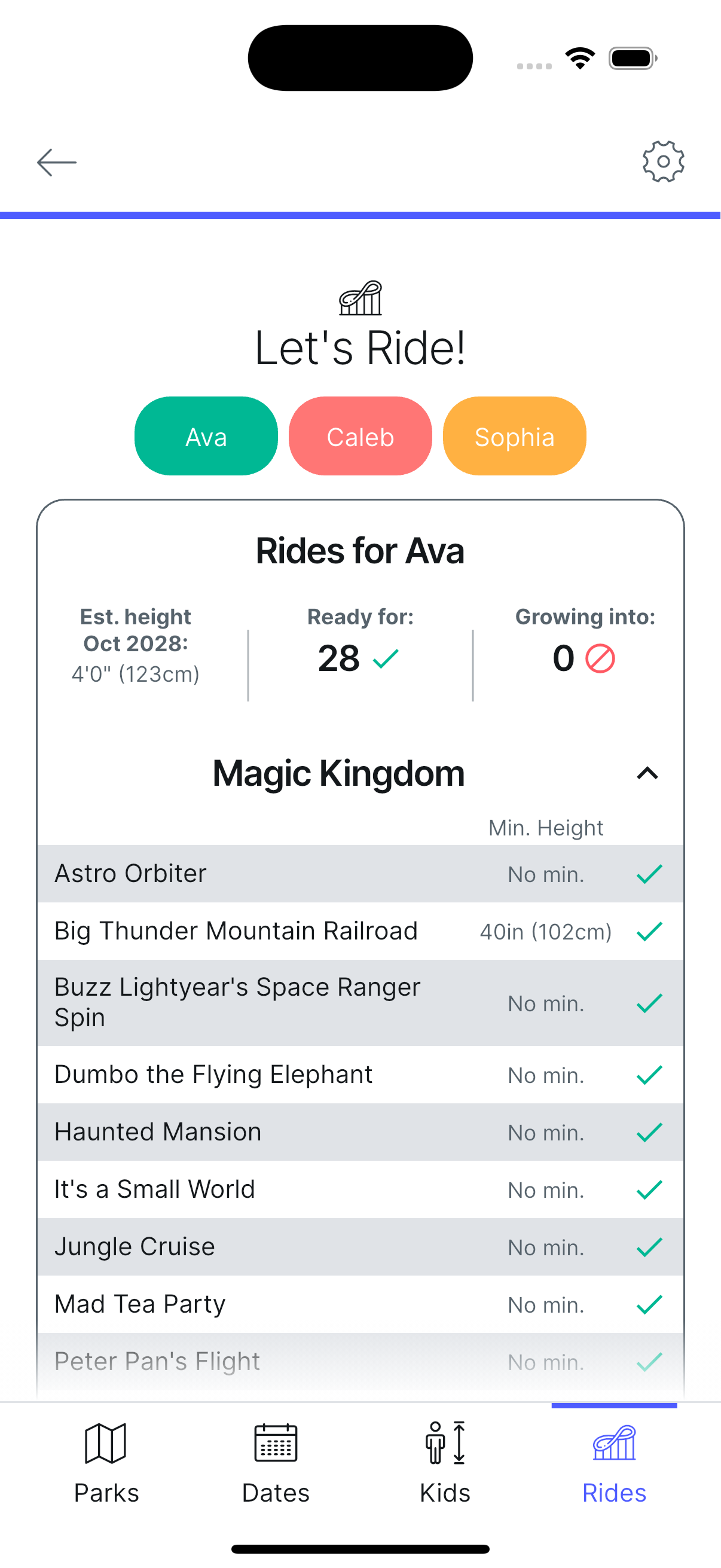 Ride matches